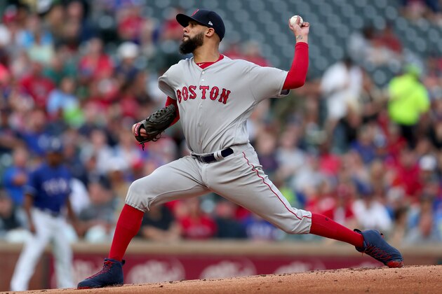 ARLINGTON, TX - MAY 03:  David Price #24 of the Boston Red Sox pitches against the Texas Rangers in the bottom of the first inning at Globe Life Park in Arlington on May 3, 2018 in Arlington, Texas.  (Photo by Tom Pennington/Getty Images)