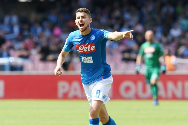 NAPLES, ITALY - MAY 06: Jorginho of SSC Napoli in action during the serie A match between SSC Napoli and Torino FC at Stadio San Paolo on May 6, 2018 in Naples, Italy.  (Photo by Francesco Pecoraro/Getty Images)