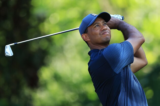 PONTE VEDRA BEACH, FL - MAY 11: Tiger Woods of the United States plays his shot from the 13th tee during the second round of THE PLAYERS Championship on the Stadium Course at TPC Sawgrass on May 11, 2018 in Ponte Vedra Beach, Florida. (Photo by Sam Greenwood/Getty Images) PONTE VEDRA BEACH, FL - MAY 11: Tiger Woods of the United States plays his shot from the 13th tee during the second round of THE PLAYERS Championship on the Stadium Course at TPC Sawgrass on May 11, 2018 in Ponte Vedra Beach, Florida. (Photo by Sam Greenwood/Getty Images)