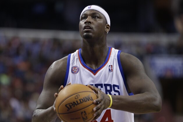 Philadelphia 76ers' Kwame Brown in action during an NBA basketball game against the Phoenix Suns, Sunday, Nov. 25, 2012, in Philadelphia. (AP Photo/Matt Slocum)