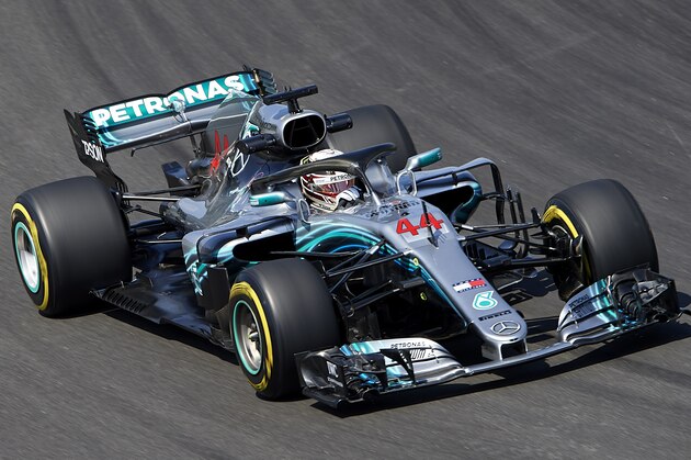 MONTMELO, SPAIN - MAY 11:  Lewis Hamilton of Great Britain driving the (44) Mercedes AMG Petronas F1 Team Mercedes WO9 on track during practice for the Spanish Formula One Grand Prix at Circuit de Catalunya on May 11, 2018 in Montmelo, Spain.  (Photo by Quality Sport Images/Getty Images)