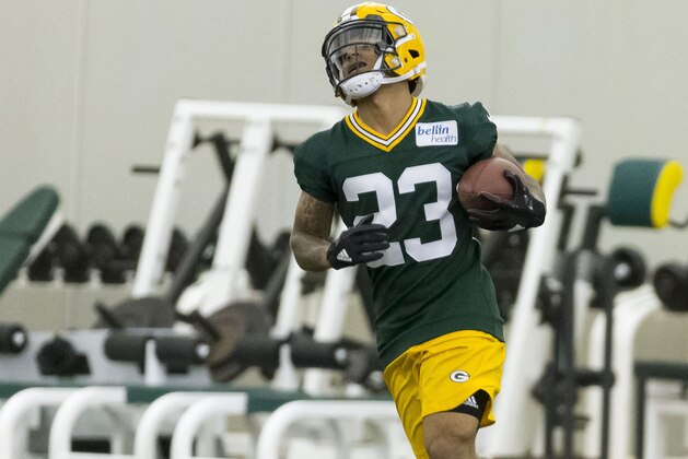 Green Bay Packers first round draft pick, cornerback Jaire Alexander, during Packers football rookie orientation in Green Bay, Wis., Friday, May 4, 2018. (AP Photo/Mike Roemer)