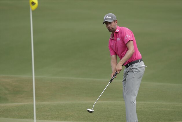 Webb Simpson watches his putt on the eighth green, during the final round of the The Players Championship golf tournament Sunday, May 13, 2018, in Ponte Vedra Beach, Fla. (AP Photo/John Raoux)