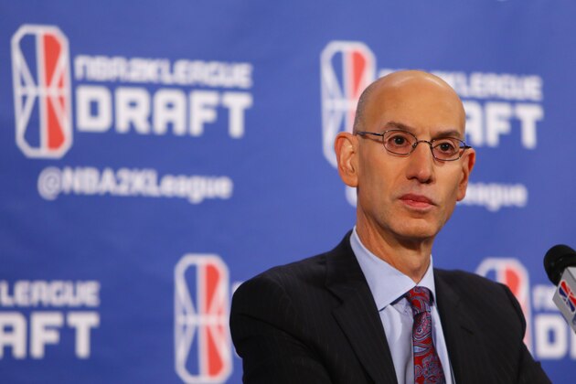 NEW YORK, NY - APRIL 04:  NBA Commissioner Adam Silver speaks to the media prior to the start of the NBA 2K League Draft at Madison Square Garden on April 4, 2018 in New York City.  (Photo by Mike Stobe/Getty Images)