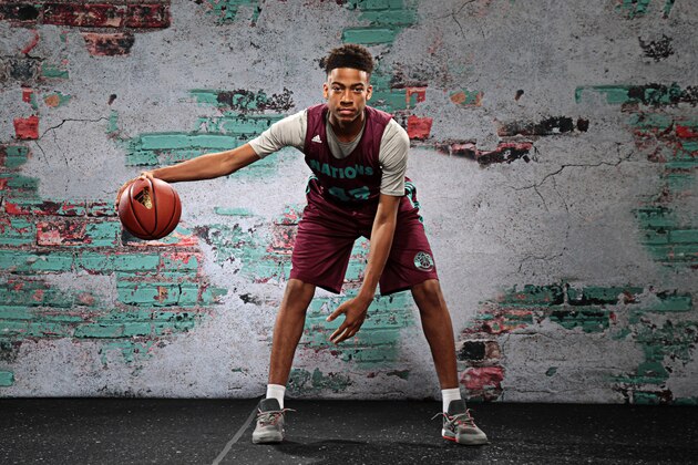 HOUSTON, TX - MAY 15:  Trendon Watford #43 poses for a portrait during Adidas Nations Houston on May 15, 2015 at the Westin Galleria in Houston, Texas. (Photo by Kelly Kline/Getty Images)