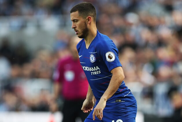 NEWCASTLE UPON TYNE, ENGLAND - MAY 13: Eden Hazard of Chelsea is seen during the Premier League match between Newcastle United and Chelsea at St. James Park on May 13, 2018 in Newcastle upon Tyne, England. (Photo by Ian MacNicol/Getty Images)