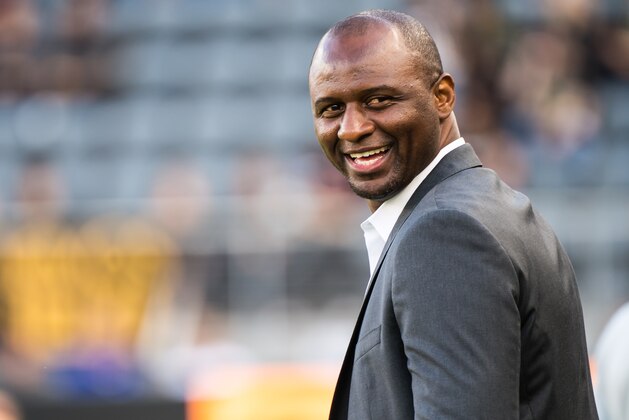 LOS ANGELES, CA - MAY 13: New York City FC head coach Patrick Viera prior to Los Angeles FC's MLS match against New York City FC at the Banc of California Stadium on May 13, 2018 in Los Angeles, California. The match ended in a 2-2 tie (Photo by Shaun Clark/Getty Images)