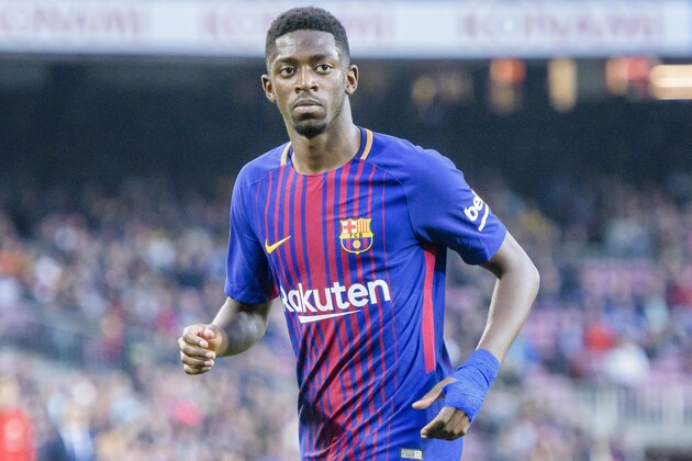 BARCELONA, SPAIN - MAY 09: Ousmane Dembele of FC Barcelona reacts during the La Liga 2017-18 match between FC Barcelona and Villarreal CF at Camp Nou on May 09 2018 in Barcelona, Spain. (Photo by Power Sport Images/Getty Images)