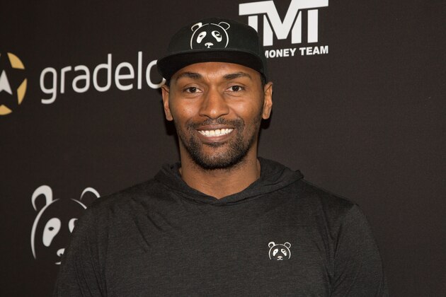LOS ANGELES, CA - MAY 12:  Metta World Peace arrives for NBA champ Metta World Peace hosts 1st annual Gradelo Celebrity Basketball Game at University High School on May 12, 2018 in Los Angeles, California.  (Photo by Gabriel Olsen/Getty Images)