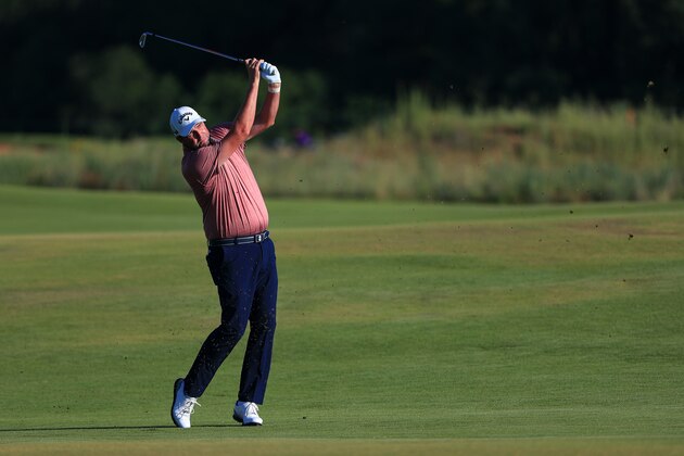 DALLAS, TX - MAY 18:  Marc Leishman of Australia plays a shot on the 10th hole during the second round of the AT&T Byron Nelson at Trinity Forest Golf Club on May 18, 2018 in Dallas, Texas.  (Photo by Tom Pennington/Getty Images)
