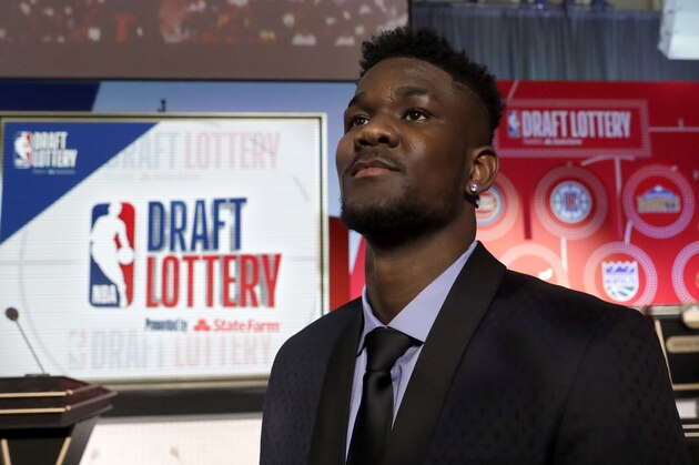 Arizona's DeAndre Ayton poses for a portrait before the NBA basketball draft lottery Tuesday, May 15, 2018, in Chicago. (AP Photo/Charles Rex Arbogast)