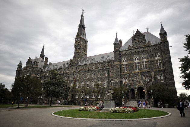 Healy Hall, the flagship building of Georgetown University's main campus in Washington, DC, is seen on September 30, 2011. Healy Hall building is listed as a national historic landmark . AFP PHOTO/Mladen ANTONOV (Photo credit should read MLADEN ANTONOV/AFP/Getty Images)
