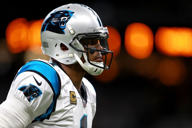 NEW ORLEANS, LA - JANUARY 07:  Cam Newton #1 of the Carolina Panthers warms up prior to playing the New Orleans Saints during the NFC Wild Card playoff game at the Mercedes-Benz Superdome on January 7, 2018 in New Orleans, Louisiana.  (Photo by Sean Gardner/Getty Images)