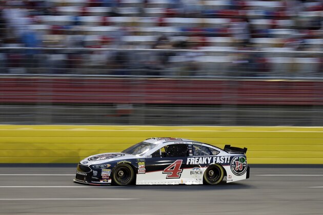 Kevin Harvick drives during the NASCAR All-Star auto race at Charlotte Motor Speedway in Concord, N.C., Saturday, May 19, 2018. (AP Photo/Chuck Burton)