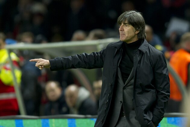 BERLIN, GERMANY - MARCH 27: Head coach Joachim Loew of Germany gestures during the international friendly match between Germany and Brazil at Olympiastadion on March 27, 2018 in Berlin, Germany. (Photo by TF-Images/Getty Images)