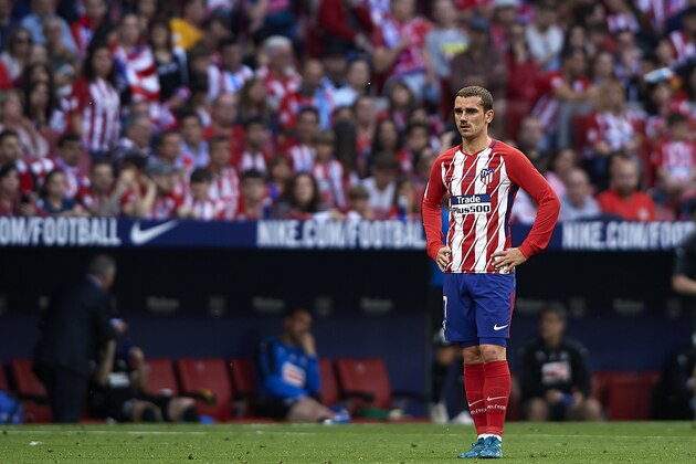 MADRID, SPAIN - MAY 20:  Antoine Griezmann of Atletico de Madrid looks on during the La Liga match between Atletico Madrid and Eibar at Wanda Metropolitano on May 20, 2018 in Madrid, Spain.  (Photo by Quality Sport Images/Getty Images)