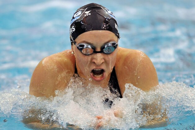 Ariana Kukors swims the Women’s 200 yard breaststroke finals during the 2008 USA Swimming Short Course National Championships on Saturday, Dec. 6, 2008 at the Georgia Tech Aquatic Center in Atlanta. Kukors won the race. (AP Photo/Gregory Smith)
