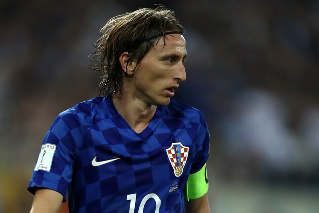 PIRAEUS, GREECE - NOVEMBER 12: Luka Modric of Croatia during the FIFA 2018 World Cup Qualifier Play-Off: Second Leg between Greece and Croatia at Karaiskakis Stadium on November 12, 2017 in Piraeus, Greece. (Photo by Catherine Ivill/Getty Images)