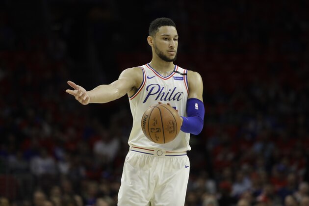 Philadelphia 76ers' Ben Simmons in action during Game 4 of an NBA basketball second-round playoff series against the Boston Celtics, Monday, May 7, 2018, in Philadelphia. (AP Photo/Matt Slocum)