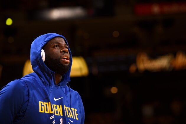 OAKLAND, CA - MAY 22:  Draymond Green #23 of the Golden State Warriors warms up before the game against the Houston Rockets in Game Four of the Western Conference Finals of the 2018 NBA Playoffs on May 22, 2018 at ORACLE Arena in Oakland, California. NOTE TO USER: User expressly acknowledges and agrees that, by downloading and or using this photograph, user is consenting to the terms and conditions of Getty Images License Agreement. Mandatory Copyright Notice: Copyright 2018 NBAE (Photo by Noah Graham/NBAE via Getty Images)