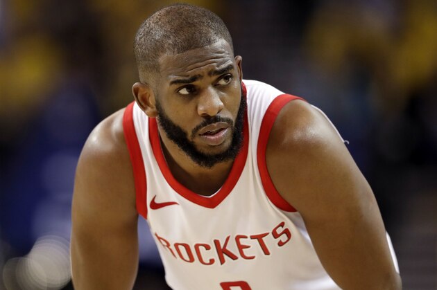 Houston Rockets' Chris Paul during the second half in Game 4 of the NBA basketball Western Conference Finals against the Golden State Warriors Tuesday, May 22, 2018, in Oakland, Calif. (AP Photo/Marcio Jose Sanchez)