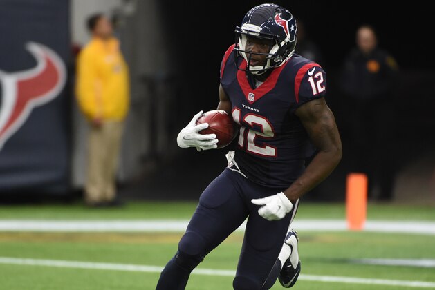 Houston Texans wide receiver Keith Mumphery (12) is shown during the second quarter of an NFL football game, Sunday, Nov. 29, 2015, in Houston. (AP Photo/Eric Christian Smith)