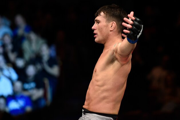 GDANSK, POLAND - OCTOBER 21:  Darren Till of England celebrates after his TKO victory over Donald Cerrone in their welterweight bout during the UFC Fight Night event inside Ergo Arena on October 21, 2017 in Gdansk, Poland. (Photo by Jeff Bottari/Zuffa LLC/Zuffa LLC via Getty Images)