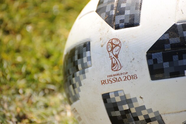 KASHIWA, JAPAN - MARCH 10:  (EDITORIAL USE ONLY) Logo of Russia World Cup 2018 on the ball,Adidas Telstar prior to the J.League J1 match between Kashiwa Reysol and Cerezo Osaka at Sankyo Frontier Kashiwa Stadium on March 10, 2018 in Kashiwa, Chiba, Japan.  (Photo by Masashi Hara/Getty Images)