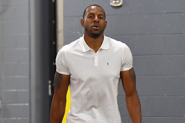 HOUSTON, TX - MAY 24: Andre Iguodala #9 of the Golden State Warriors arrives before the game against the Houston Rockets during Game Five of the Western Conference Finals of the 2018 NBA Playoffs on May 24, 2018 at the Toyota Center in Houston, Texas. NOTE TO USER: User expressly acknowledges and agrees that, by downloading and or using this photograph, User is consenting to the terms and conditions of the Getty Images License Agreement. Mandatory Copyright Notice: Copyright 2018 NBAE (Photo by Jesse D. Garrabrant/NBAE via Getty Images)