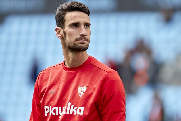 VIGO, SPAIN - APRIL 07:  Sergio Rico of Sevilla FC looks on prior to the La Liga match between Celta de Vigo and Sevilla at Balaidos Stadium on April 7, 2018 in Vigo, Spain.  (Photo by Quality Sport Images/Getty Images)