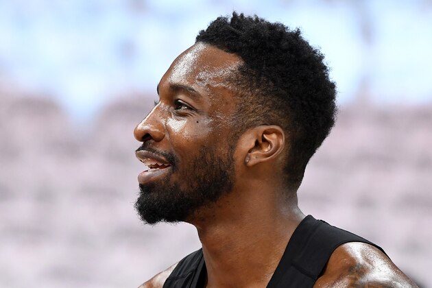 CLEVELAND, OH - MAY 25: Jeff Green of the Cleveland Cavaliers warms up before Game Six of the 2018 NBA Eastern Conference Finals against the Boston Celtics at Quicken Loans Arena on May 25, 2018 in Cleveland, Ohio. NOTE TO USER: User expressly acknowledges and agrees that, by downloading and or using this photograph, User is consenting to the terms and conditions of the Getty Images License Agreement.  (Photo by Jason Miller/Getty Images)