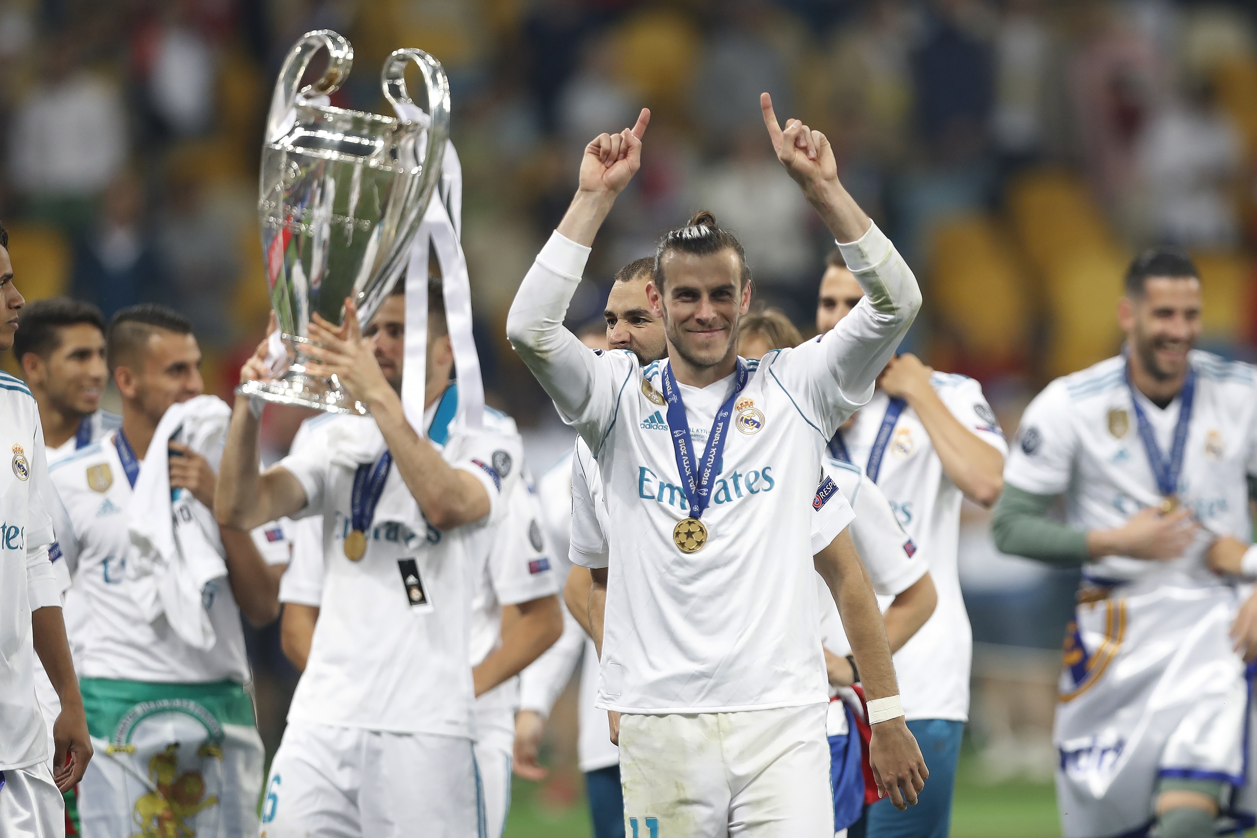 KIEV, UKRAINE - MAY 26: Gareth Bale of Real Madrid is seen during the UEFA Champions League final between Real Madrid and Liverpool on May 26, 2018 in Kiev, Ukraine. (Photo by Ian MacNicol/Getty Images) KIEV, UKRAINE - MAY 26: Gareth Bale of Real Madrid is seen during the UEFA Champions League final between Real Madrid and Liverpool on May 26, 2018 in Kiev, Ukraine. (Photo by Ian MacNicol/Getty Images)