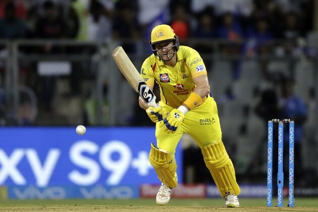 Chennai Super Kings player Shane Watson bats against Mumbai Indians during VIVO IPL cricket T20 match in Mumbai, India, Saturday, April 7, 2018. (AP Photo/Rajanish Kakade)