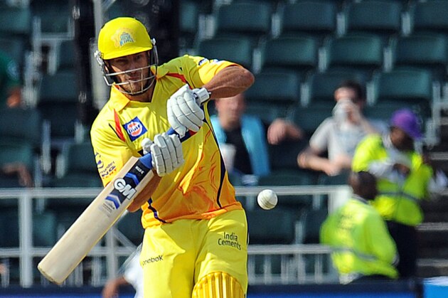 Chennai Super Kings batsman Francois 'Faf' Du Plessis in action during a Group B match of The Champions League T20 (CLT20) against Sydney Sixers at Wanderers Stadium in Johannesburg on October 14, 2012.
 AFP PHOTO / ALEXANDER JOE        (Photo credit should read ALEXANDER JOE/AFP/GettyImages)
