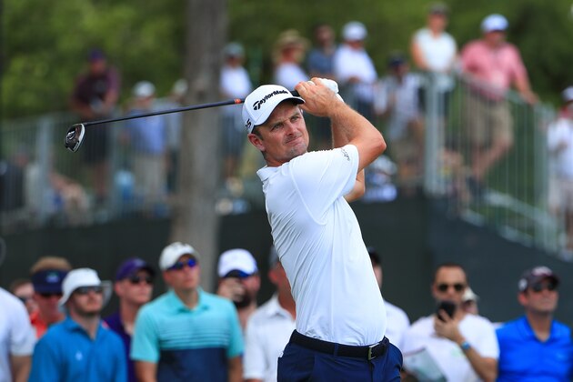 FORT WORTH, TX - MAY 27:  Justin Rose of England plays his shot from the third tee during the final round of the Fort Worth Invitational at Colonial Country Club on May 27, 2018 in Fort Worth, Texas.  (Photo by Tom Pennington/Getty Images)