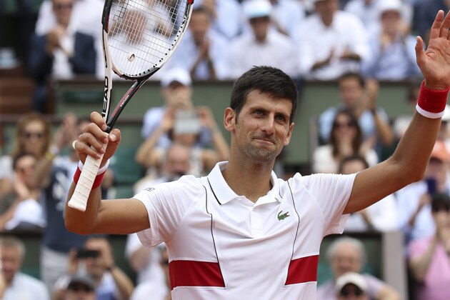 PARIS, FRANCE - MAY 28: Novak Djokovic of Serbia during Day Two of the 2018 French Open at Roland Garros stadium on May 28, 2018 in Paris, France. (Photo by Jean Catuffe/Getty Images)