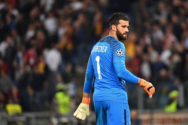 Roma's Brazilian goalkeeper Alisson looks on after being defeated by Liverpool at the end of the UEFA Champions League semi-final second leg football match AS Roma vs Liverpool FC at the Stadio Olimpico in Rome on May 2, 2018. (Photo by Alberto PIZZOLI / AFP)        (Photo credit should read ALBERTO PIZZOLI/AFP/Getty Images)