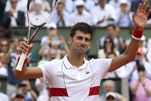PARIS, FRANCE - MAY 28: Novak Djokovic of Serbia during Day Two of the 2018 French Open at Roland Garros stadium on May 28, 2018 in Paris, France. (Photo by Jean Catuffe/Getty Images)