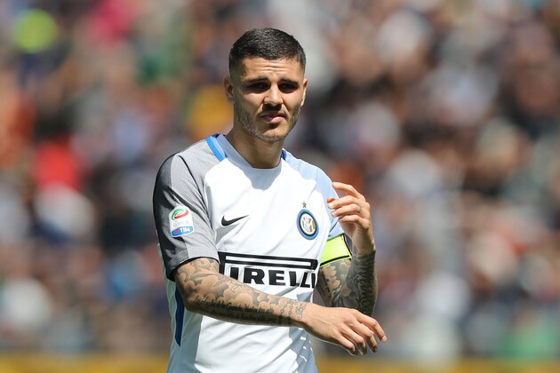 UDINE, ITALY - MAY 06: Mauro Icardi of FC Internazionel reacts during the serie A match between Udinese Calcio and FC Internazionale at Stadio Friuli on May 6, 2018 in Udine, Italy.  (Photo by Gabriele Maltinti/Getty Images)