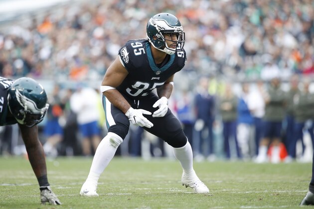 PHILADELPHIA, PA - NOVEMBER 05: Mychal Kendricks #95 of the Philadelphia Eagles in action during a game against the Denver Broncos at Lincoln Financial Field on November 5, 2017 in Philadelphia, Pennsylvania. The Eagles defeated the Broncos 51-23. (Photo by Joe Robbins/Getty Images)