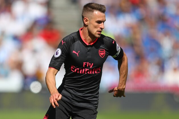 HUDDERSFIELD, ENGLAND - MAY 13: Aaron Ramsey of Arsenal during the Premier League match between Huddersfield Town and Arsenal at John Smith's Stadium on May 13, 2018 in Huddersfield, England. (Photo by Catherine Ivill/Getty Images)