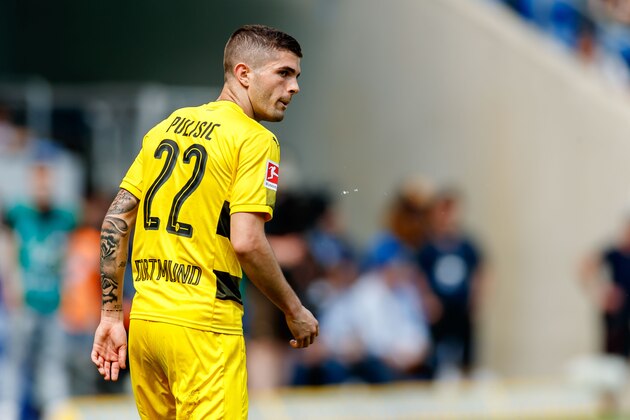 SINSHEIM, GERMANY - MAY 12: Christian Pulisic of Dortmund looks on during the Bundesliga match between TSG 1899 Hoffenheim and Borussia Dortmund at Wirsol Rhein-Neckar-Arena on May 12, 2018 in Sinsheim, Germany. (Photo by TF-Images/Getty Images)
