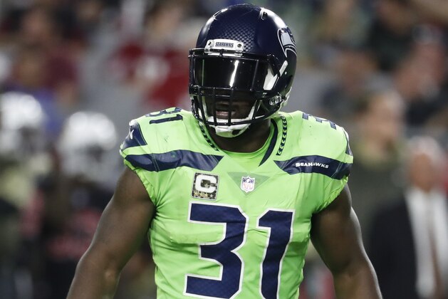 Seattle Seahawks strong safety Kam Chancellor (31) during an NFL football game against the Arizona Cardinals, Thursday, Nov. 9, 2017, in Glendale, Ariz. (AP Photo/Rick Scuteri)