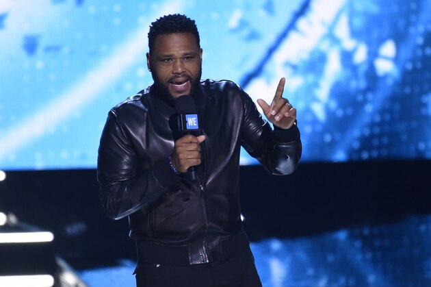 Anthony Anderson speaks at WE Day California at The Forum on Thursday, April 19, 2018, in Inglewood, Calif. (Photo by Chris Pizzello/Invision/AP)