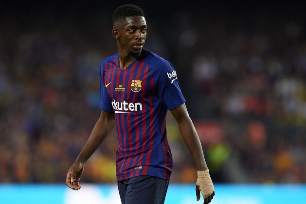 BARCELONA, SPAIN - MAY 20:  Ousmane Dembele of Barcelona looks on during the La Liga match between Barcelona and Real Sociedad at Camp Nou on May 20, 2018 in Barcelona, Spain.  (Photo by Quality Sport Images/Getty Images)