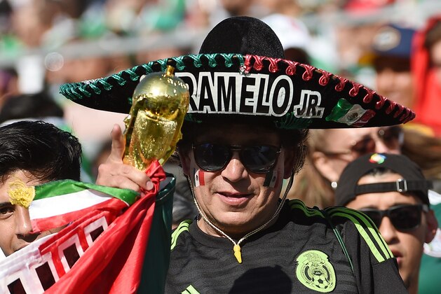 PASADENA, CA - MAY 28: Fans of Mexico cheer during the friendly international soccer match against Wales at the Rose Bowl on May 28, 2018 in Pasadena, California. (Photo by Kevork Djansezian/Getty Images)