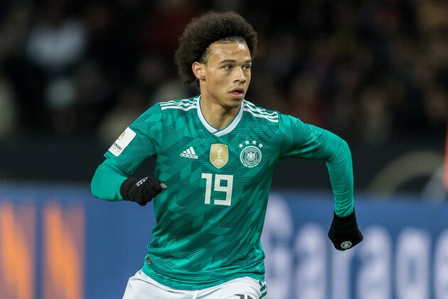 BERLIN, GERMANY - MARCH 27: Leroy Sane of Germany runs with the ball during the International friendly match between Germany and Brazil at Olympiastadion on March 27, 2018 in Berlin, Germany. (Photo by Boris Streubel/Getty Images)