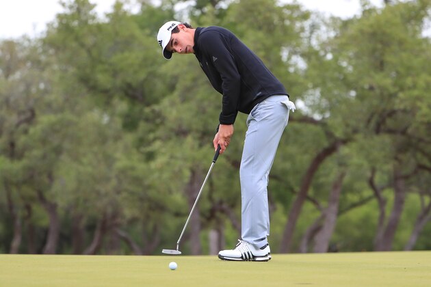 SAN ANTONIO, TX - APRIL 20:  Joaquin Niemann of Chile putts on the 12th green during the second round of the Valero Texas Open at TPC San Antonio AT&T Oaks Course on April 19, 2018 in San Antonio, Texas.  (Photo by Tom Pennington/Getty Images)