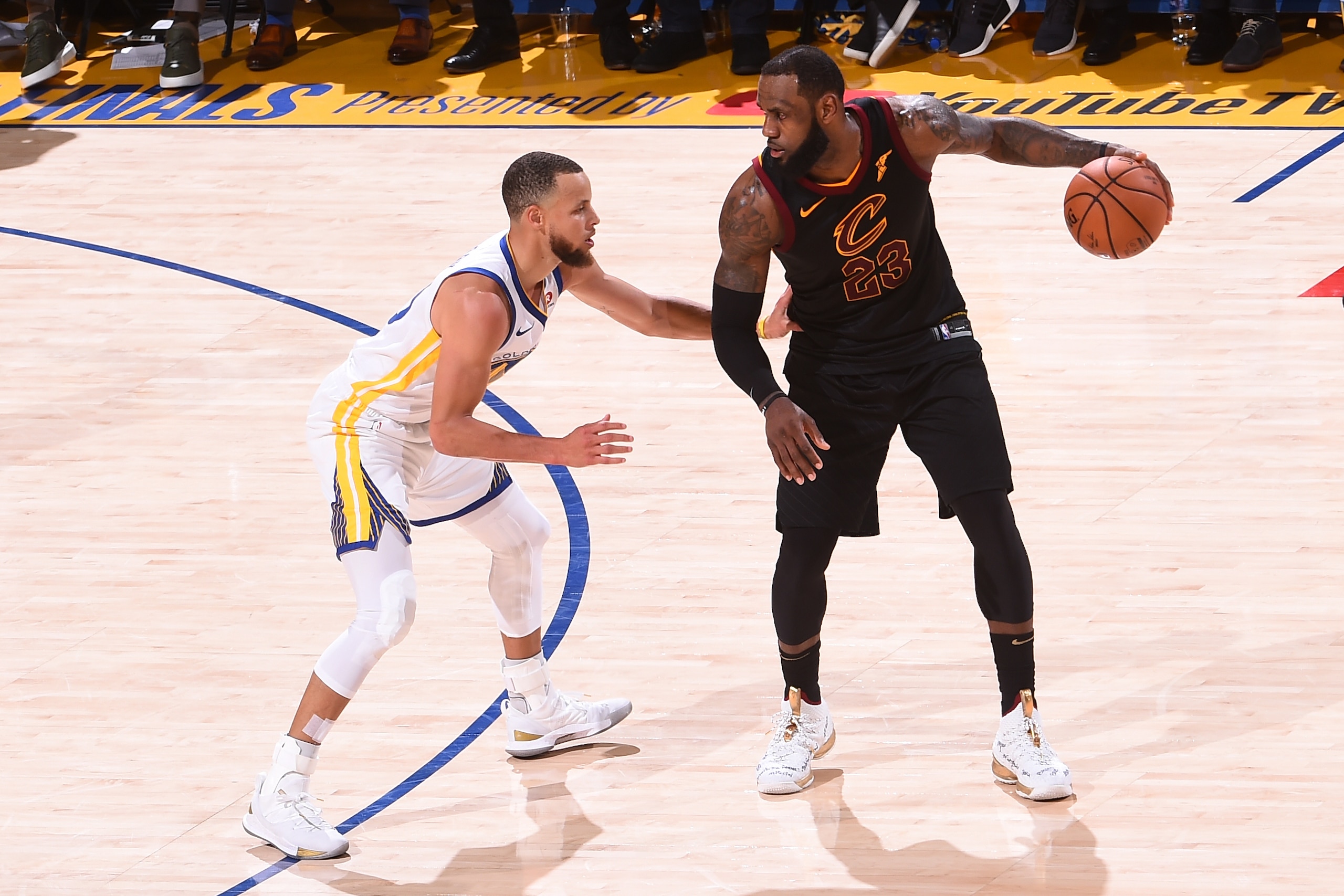 OAKLAND, CA - MAY 31: LeBron James #23 of the Cleveland Cavaliers handles the ball against the Golden State Warriors in Game One of the 2018 NBA Finals on May 31, 2018 at ORACLE Arena in Oakland, California. NOTE TO USER: User expressly acknowledges and agrees that, by downloading and or using this photograph, user is consenting to the terms and conditions of Getty Images License Agreement. Mandatory Copyright Notice: Copyright 2018 NBAE (Photo by Noah Graham/NBAE via Getty Images) OAKLAND, CA - MAY 31: LeBron James #23 of the Cleveland Cavaliers handles the ball against the Golden State Warriors in Game One of the 2018 NBA Finals on May 31, 2018 at ORACLE Arena in Oakland, California. NOTE TO USER: User expressly acknowledges and agrees that, by downloading and or using this photograph, user is consenting to the terms and conditions of Getty Images License Agreement. Mandatory Copyright Notice: Copyright 2018 NBAE (Photo by Noah Graham/NBAE via Getty Images)
