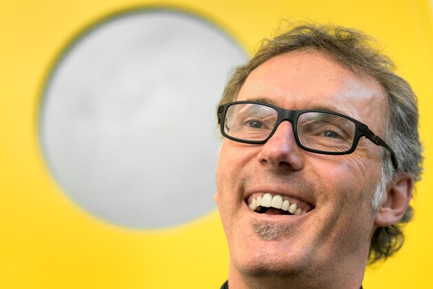French football coach Laurent Blanc smiles during a press conference on October 18, 2017 in Lausanne, as part of an invitation by the football association 'Passion Foot' to train young players from the Canton of Vaud. / AFP PHOTO / Fabrice COFFRINI        (Photo credit should read FABRICE COFFRINI/AFP/Getty Images)